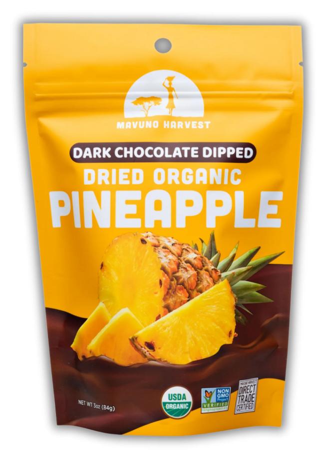 Organic Dried Pineapple Dipped In Dark Chocolate