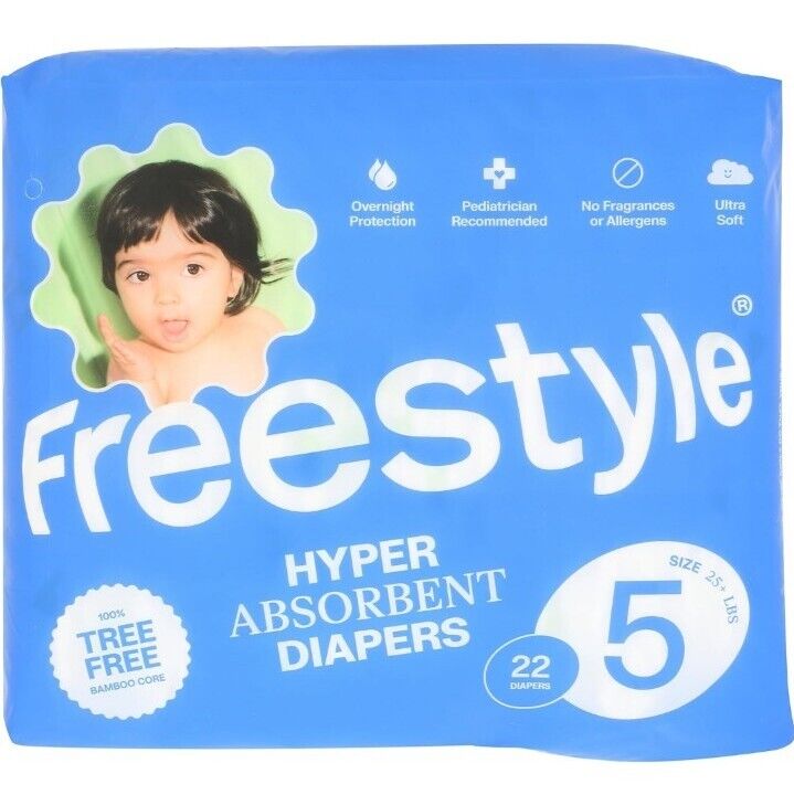 22 CT. Freestyle Hyper Absorbant Diapers Size 5