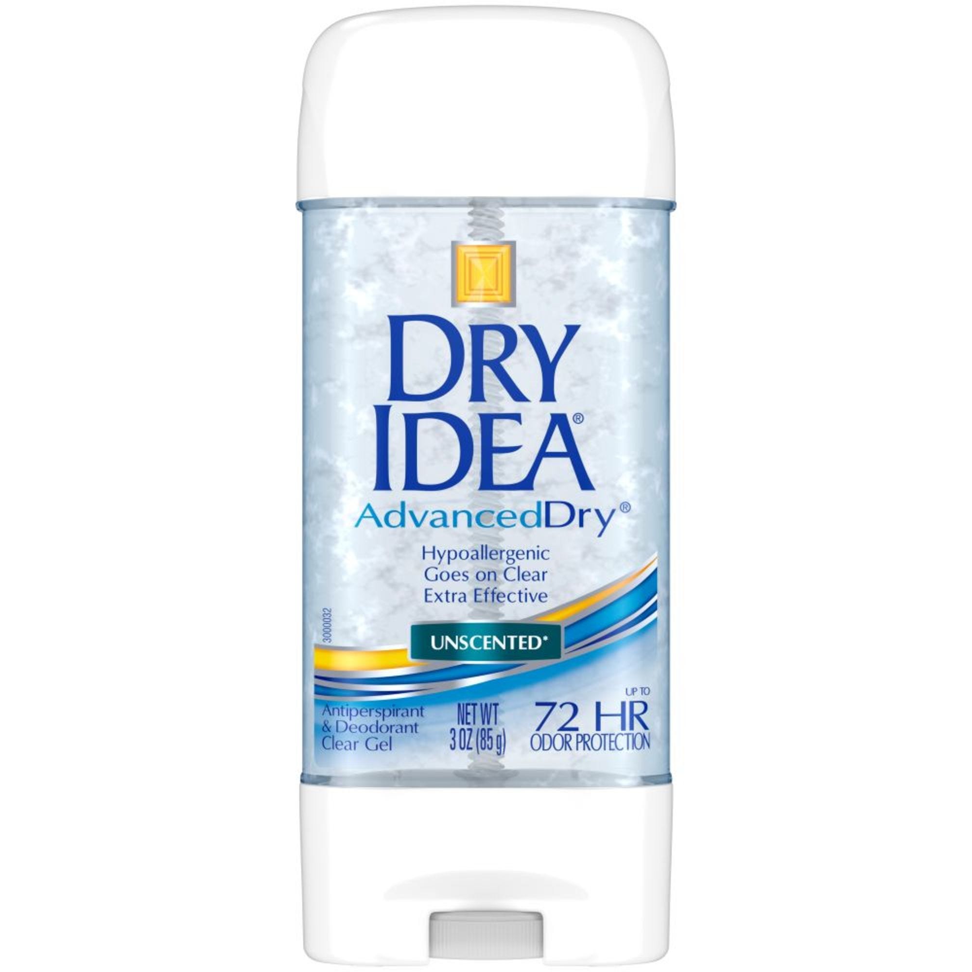 Dry Idea Antiperspirant & Deodorant, Unscented, Clear Gel 3 Oz