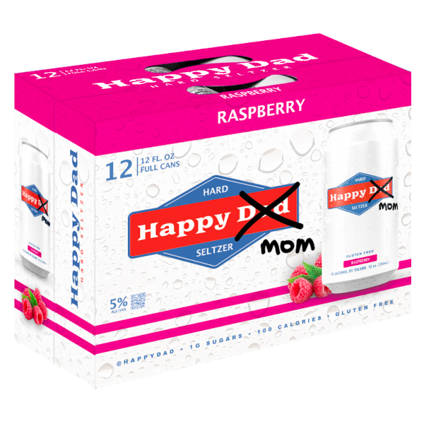 Happy Dad Mom Raspberry Hard Seltzer 12pk 12oz Cans