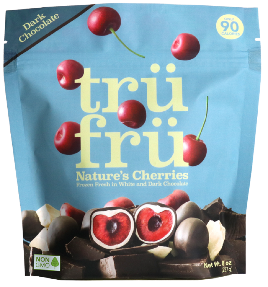 Tru Fru Natures Cherries Frozen Fresh In White & Dark Chocolate