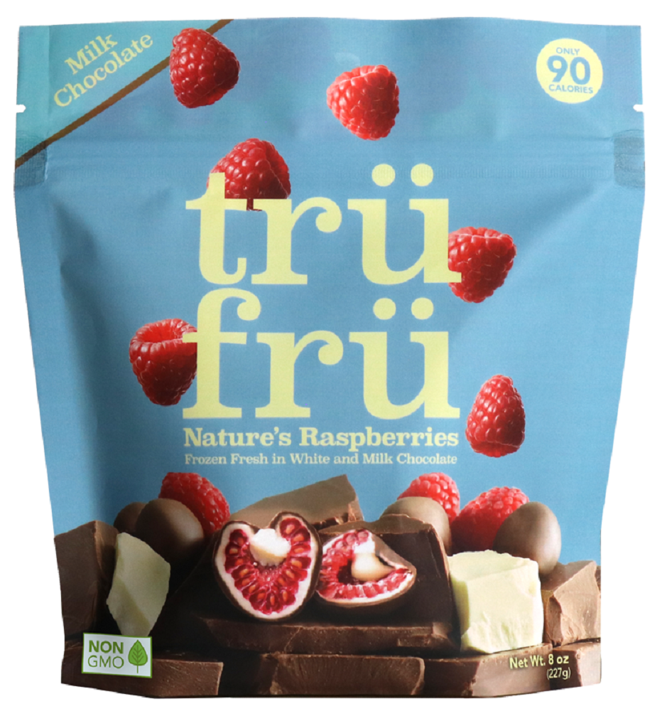 Tru Fru Natures Raspberries Frozen Fresh In White & Milk Chocolate