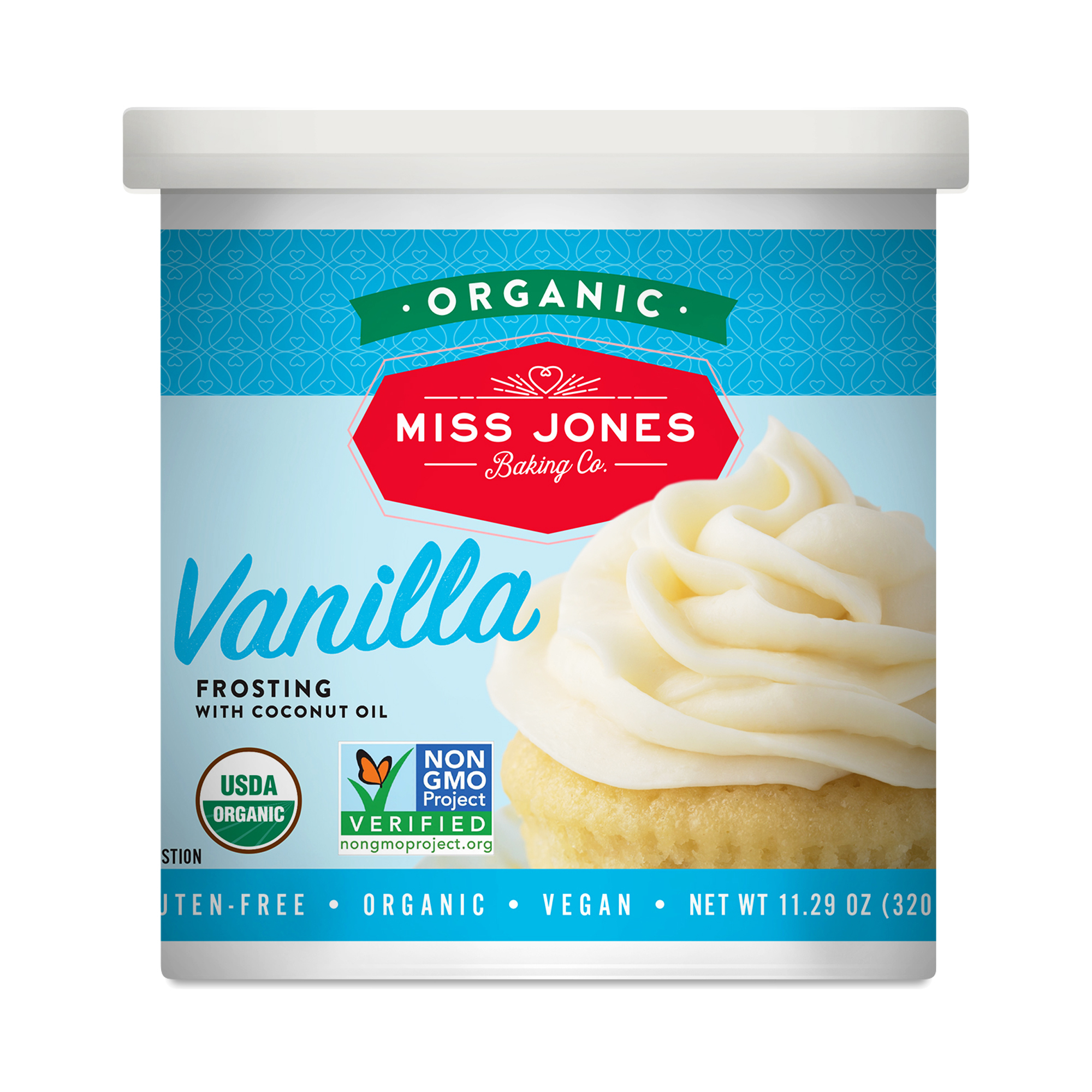 Miss Jones Baking Co. Frosting, Organic, Vanilla 11.29 Oz