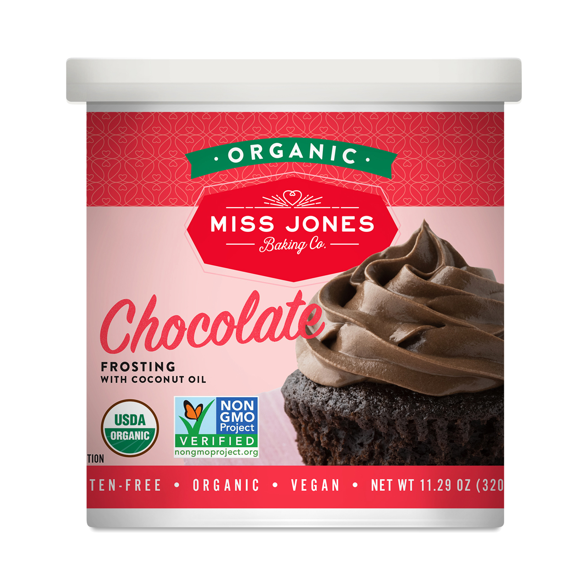Miss Jones Baking Co. Frosting, Organic, Chocolate 11.29 Oz