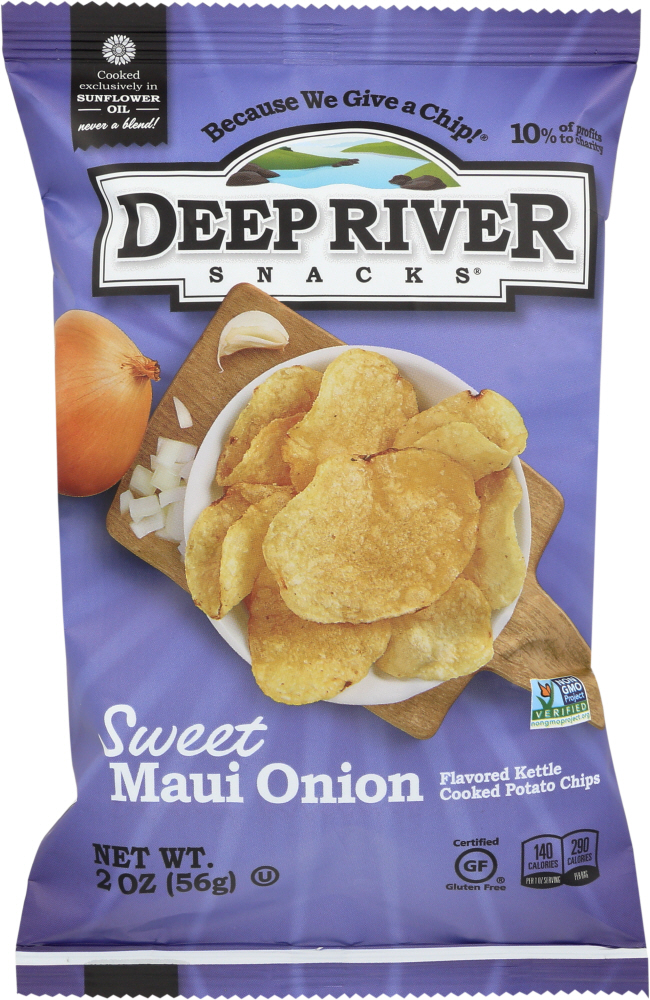 Deep River Snacks Potato Chips, Sweet Maui Onion, Kettle Cooked