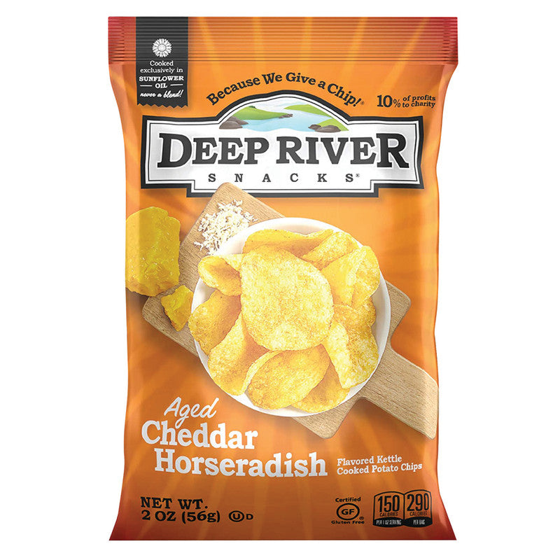 Deep River Snacks Aged Cheddar Horseradish Kettle Cooked Potato Chips