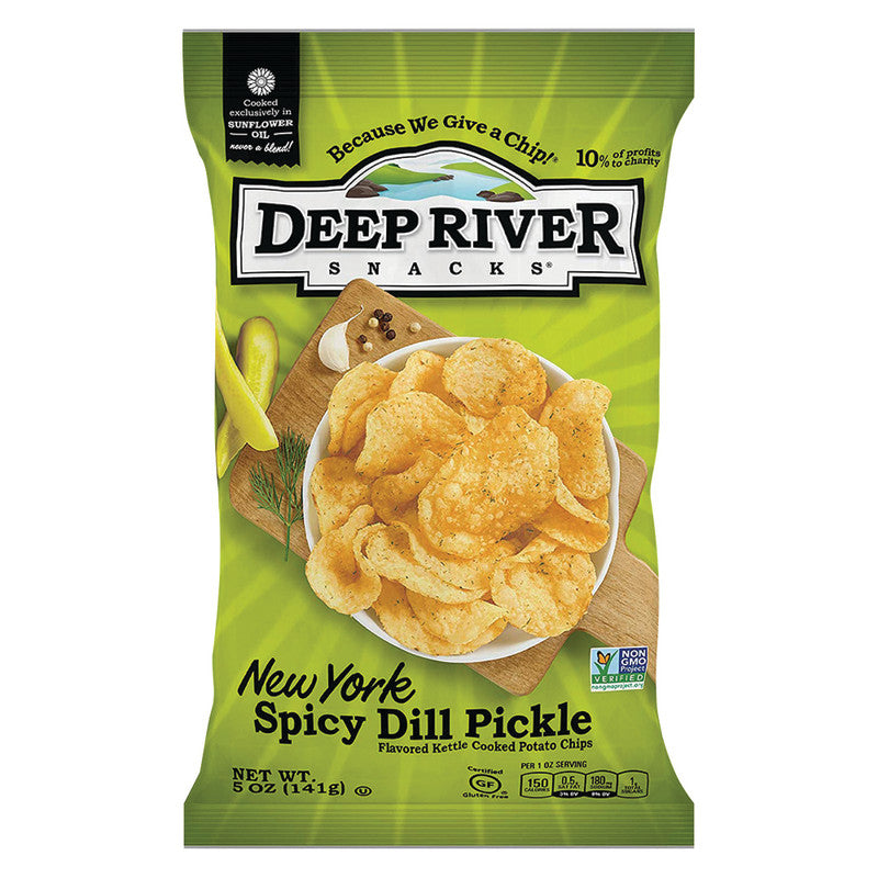 Deep River Snacks New York Spicy Dill Pickle Kettle Cooked Potato Chips, 5 Oz