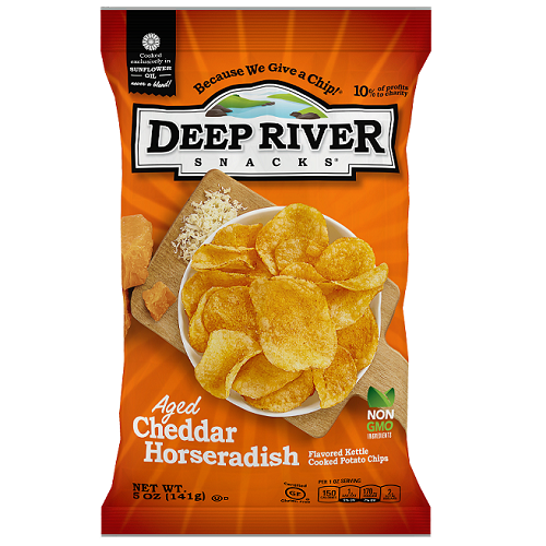 Deep River Snacks Aged Cheddar Horseradish Kettle Cooked Potato Chips