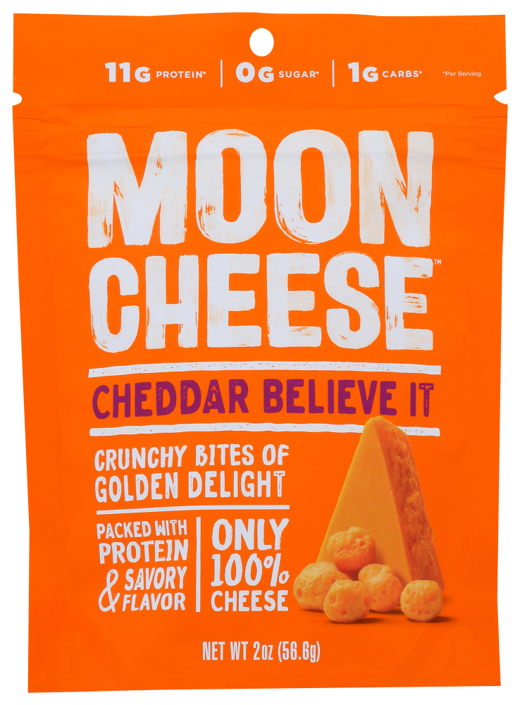 Moon Cheese Snack, Cheddar Believe It 2 Oz