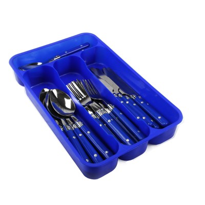 Gibson 24 Piece Casual Living Flatware Set In Blue