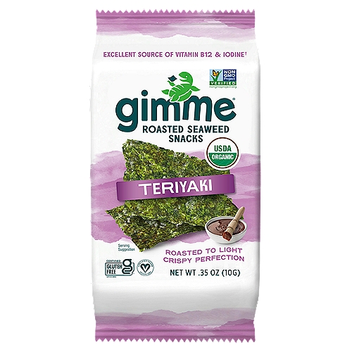 Gimme Organic Roasted Seaweed Snacks Teriyaki, 0.35 Oz