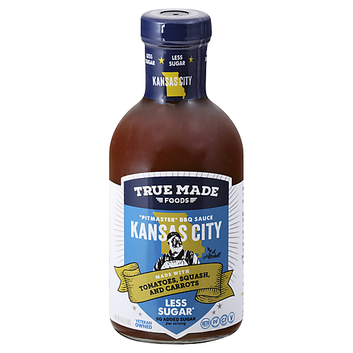 True Made Foods Less Sugar Kansas City BBQ Sauce 18 Oz