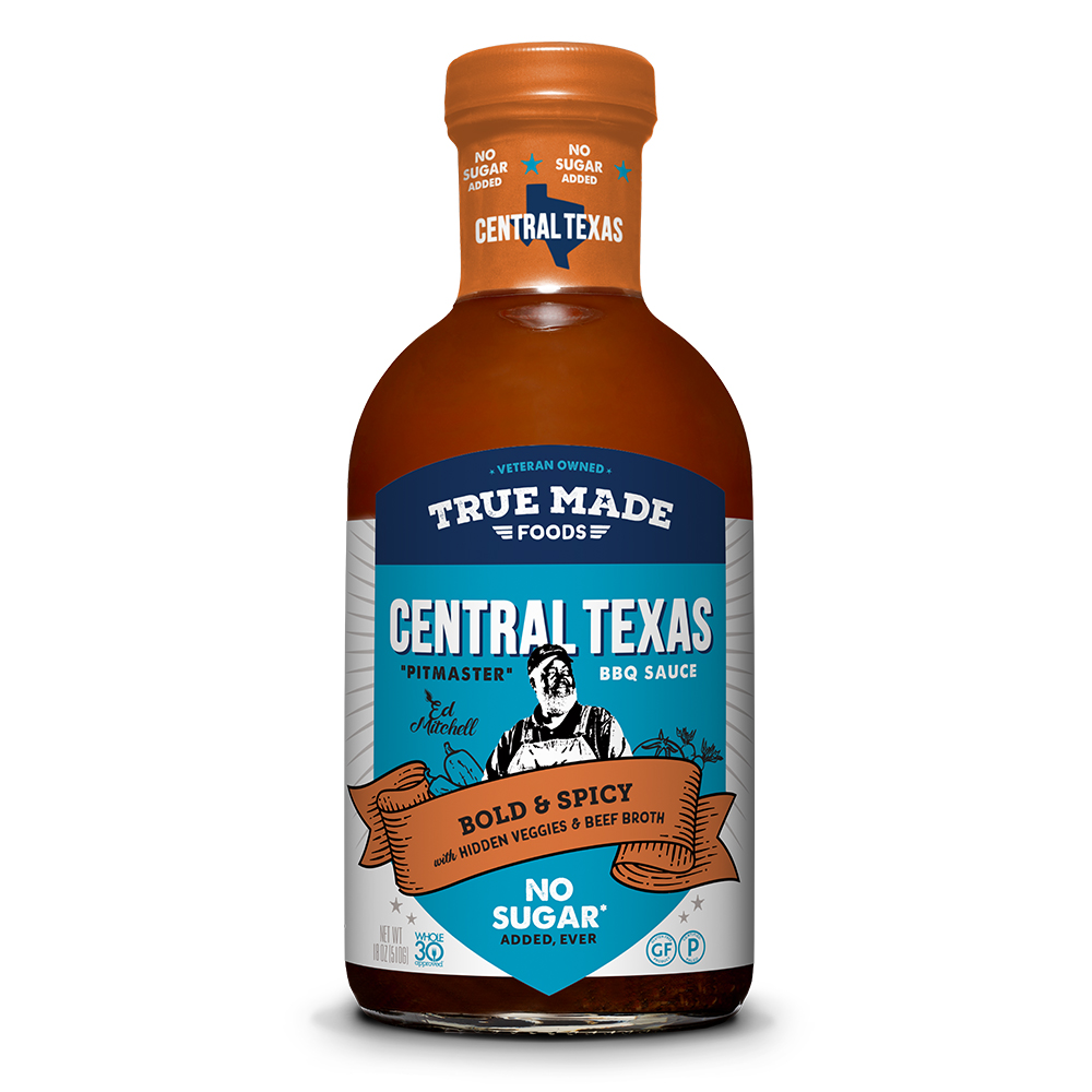 True Made Foods Sauce Bbq Central Texas No Sugar, 18 Oz