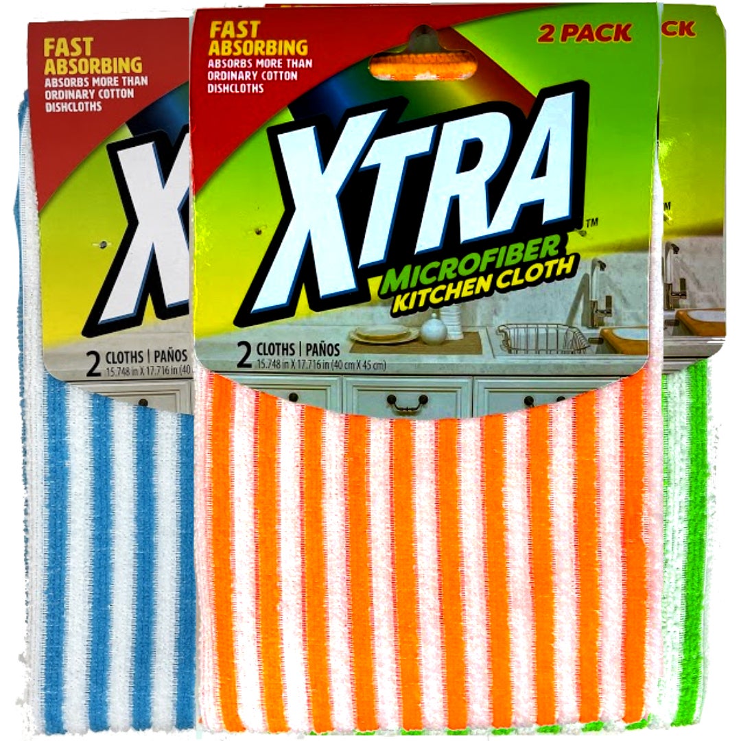 Xtra Microfiber Kitchen Cloth 2pk Asst-whole
