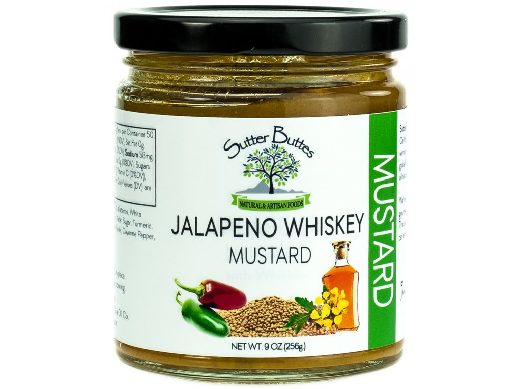 Sutter Buttes Jalapeno Whiskey Mustard Premium Gourmet Mustard Infused With Spicy Jalapeno Peppers And Aged Tennessee Whiskey, Award-Winning Flavor