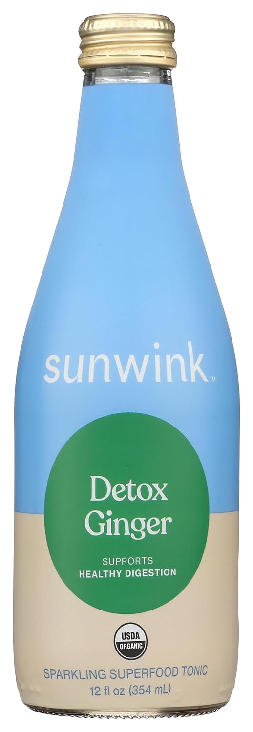 Sunwink Organic Detox Ginger Sparkling Tonic - 12 Fl Oz