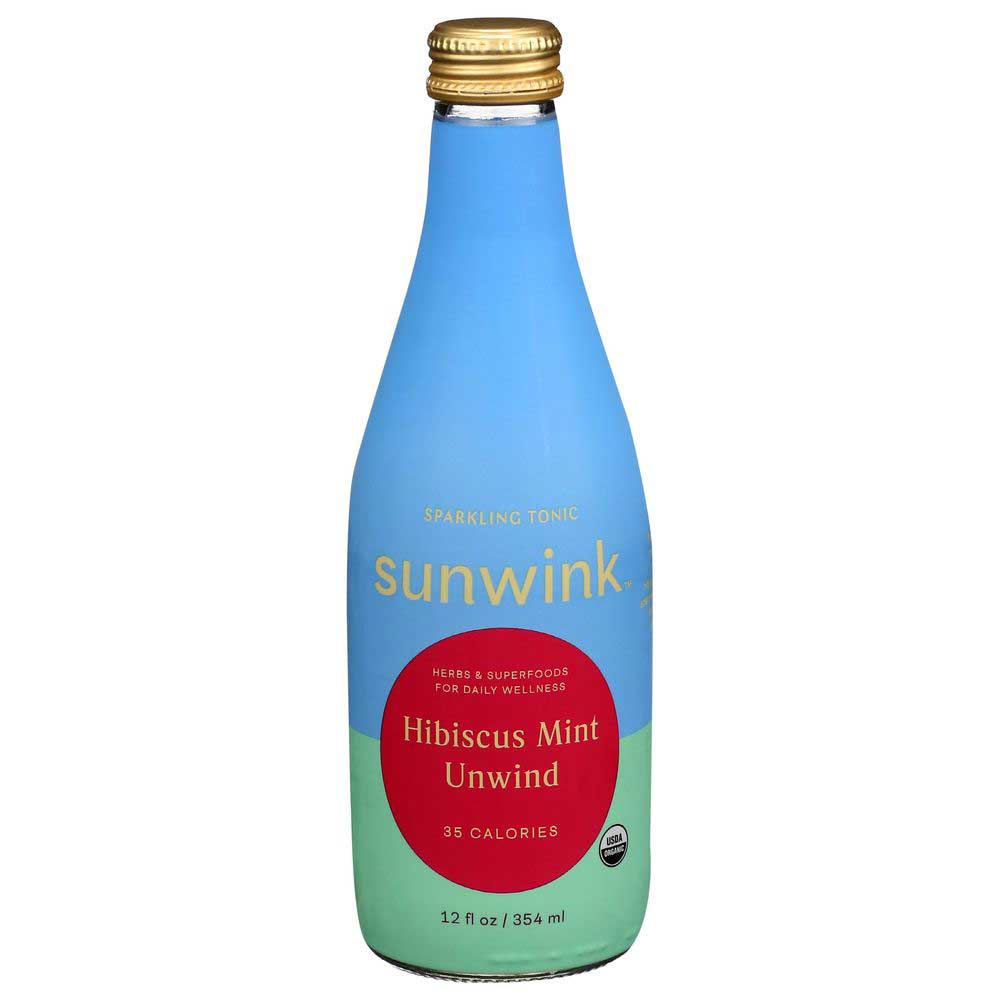 Sunwink Hibiscus Mint Unwind Sparkling Tonic 12 Fl Oz