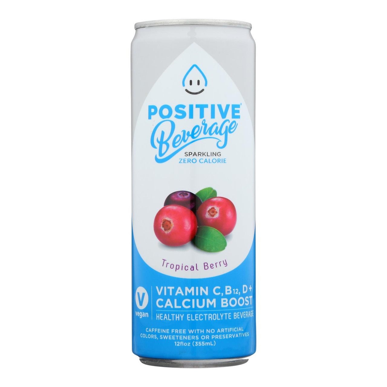 Positive Beverage Tropical Berry Zero Calorie Sparkling Water, 12 Fo