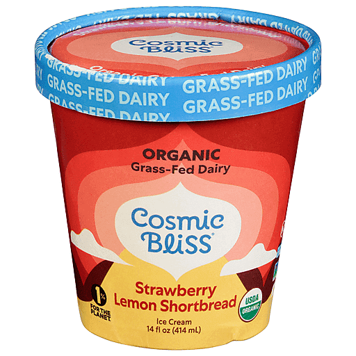 Cosmic Bliss Organic Strawberry Lemon Shortbread Ice Cream 14 Fl Oz