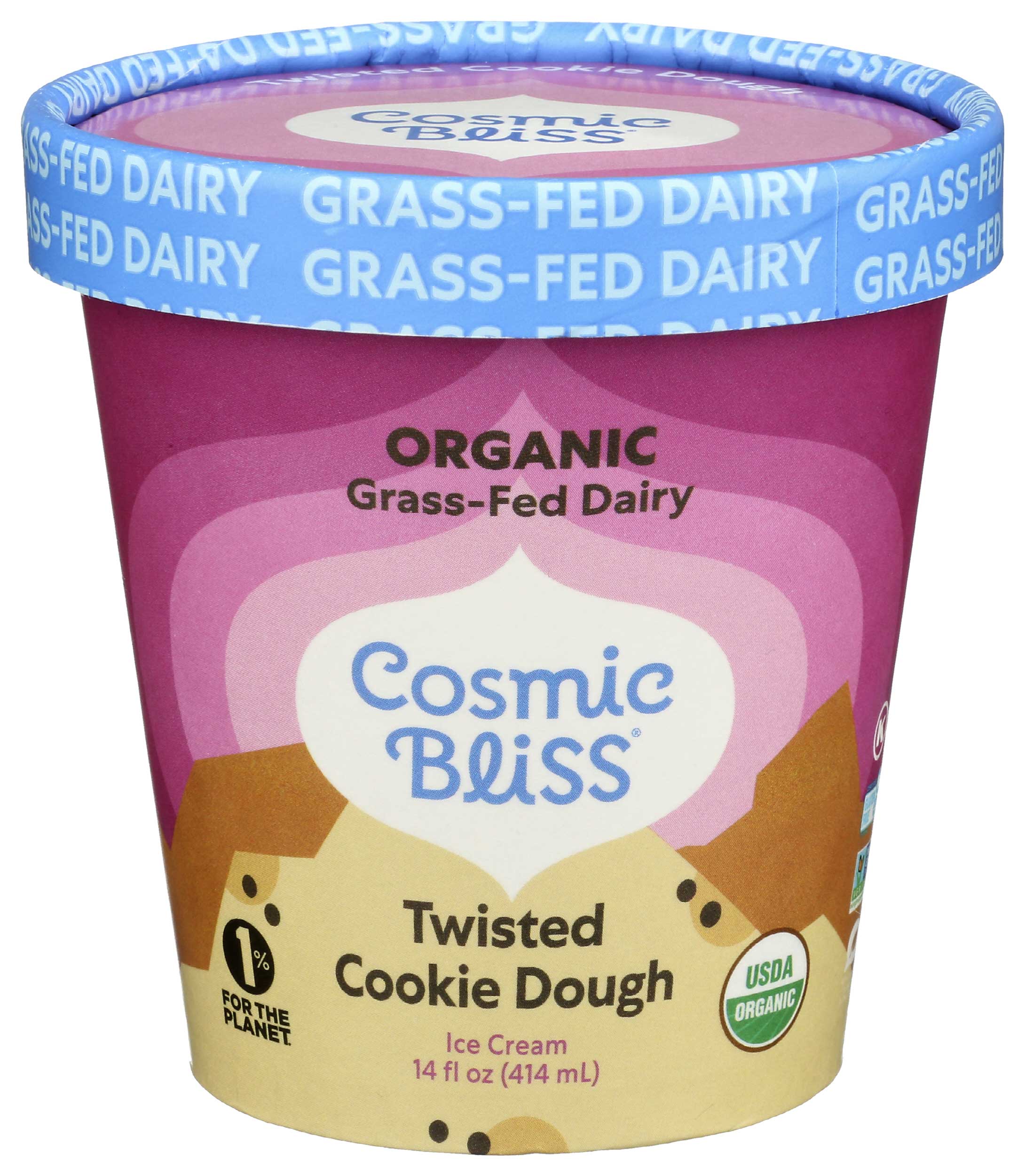 Cosmic Bliss Organic Twisted Cookie Dough Ice Cream 14 Fl Oz
