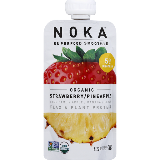 Noka Superfood Smoothie Organic Strawberry Pineapple 4.22 Oz - 12ct Case