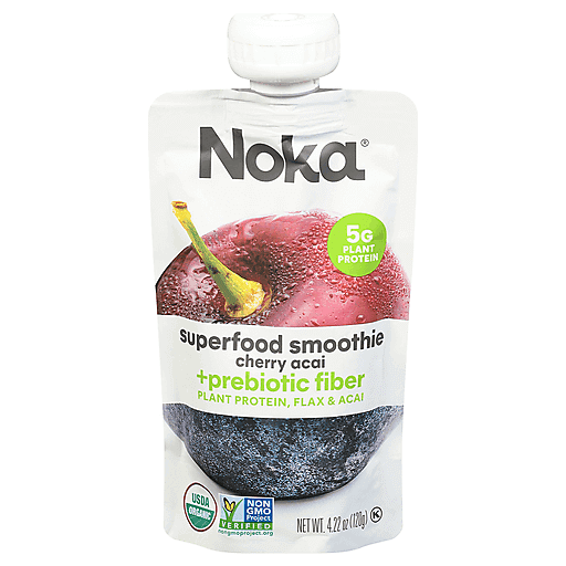 Noka Superfood Smoothie Organic Cherry Acai 4.22 Oz - 12ct Case