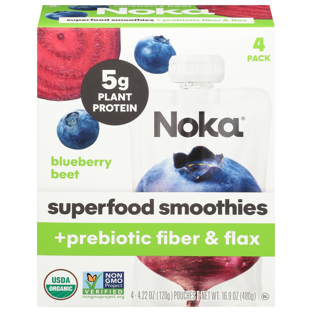 Noka Superfood Smoothie Blueberry Beet, 4Pk, 16.9oz
