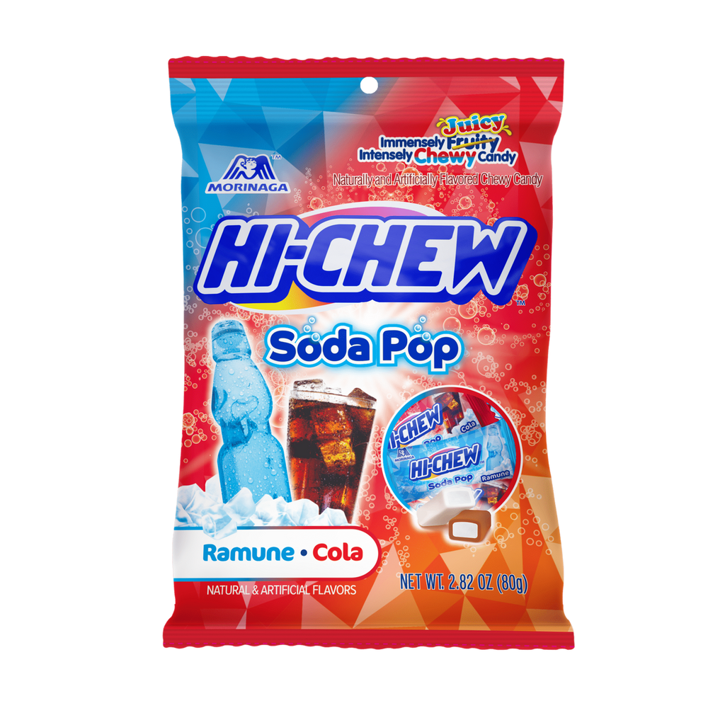Hi-Chew Soda Pop Chewy Candy, 2.82 Ounce Peg Bag -- 6 Per Case