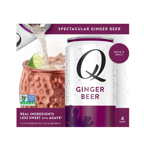 Q Drinks Ginger Beer Slim Can 4pk / 7.5z