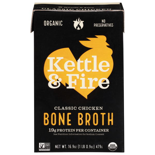 Kettle & Fire Classic Chicken Bone Broth 16.9 Oz Box 6ct Case