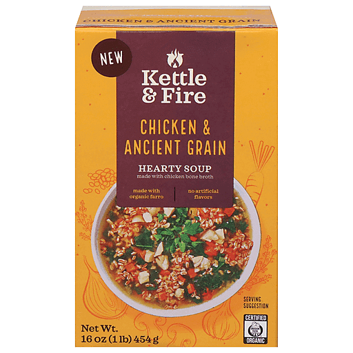 Kettle & Fire Hearty Soup, Chicken Ancient Grain 16 Oz