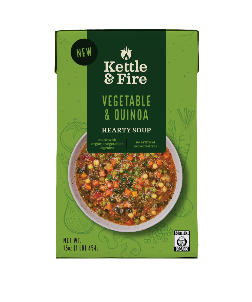 Kettle & Fire Hearty Soup, Vegetable Quinoa 16 Oz