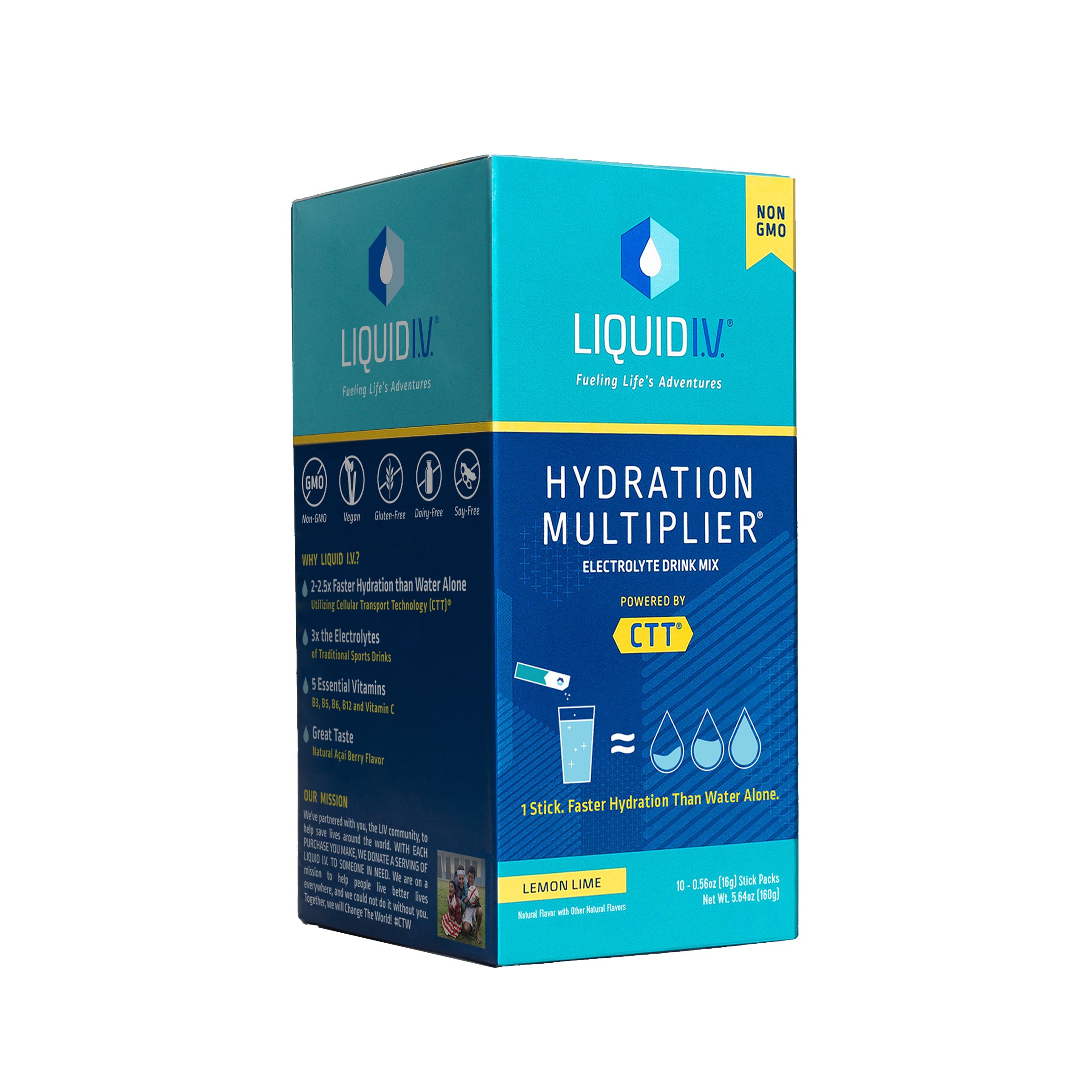Liquid I.V. Hydration Multiplier Electrolyte Drink Mix, Lemon Lime