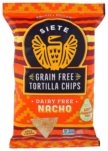 Siete Tortilla Chips, Grain Free, Nacho
