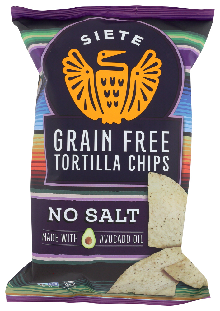 Siete Grain Free Simply No Salt Tortilla Chips 5 Oz