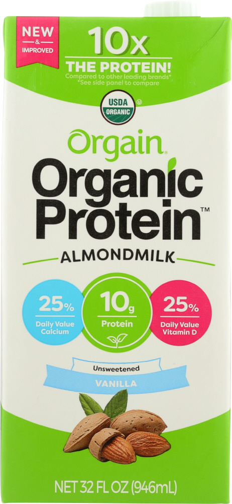Orgain Organic Protein Almond Milk Unsweetened Vanilla, 32 Oz