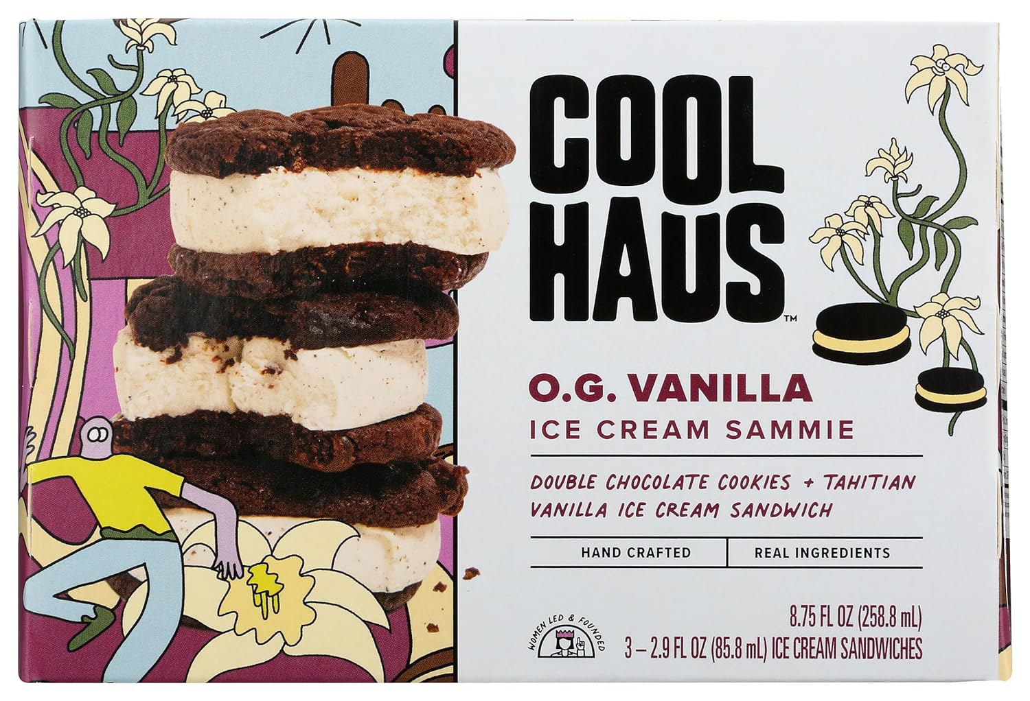 Coolhaus The O.G. Choc & Van Ice Crm Sammie 3Pk 8/3/2.9 Oz [UNFI #60167]
