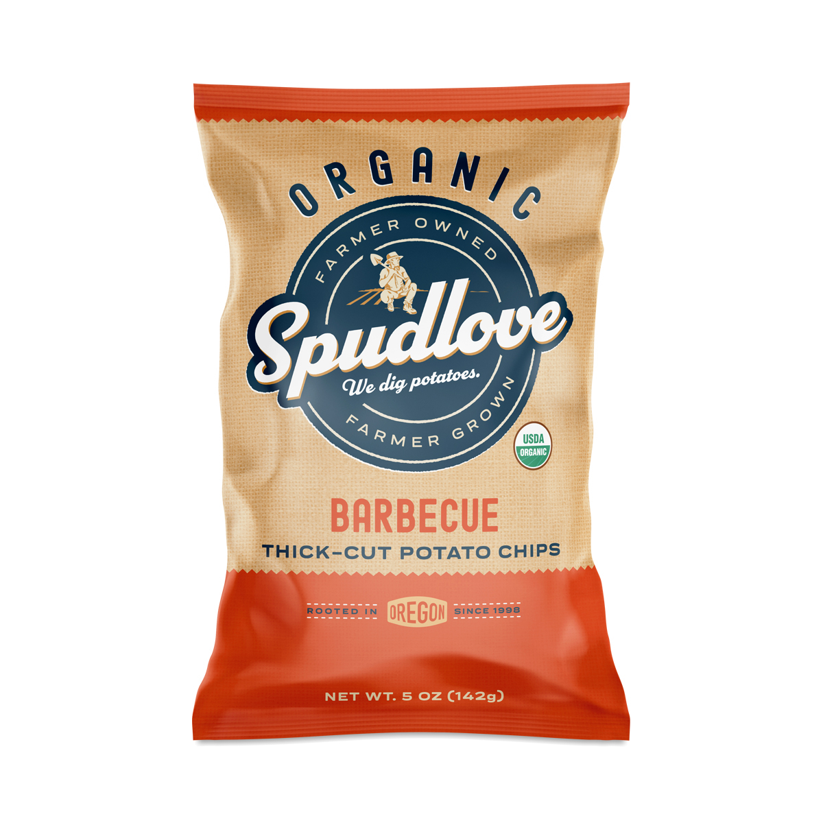 SpudLove Potato Chips, Organic, Barbecue, Thick Cut 5 Oz