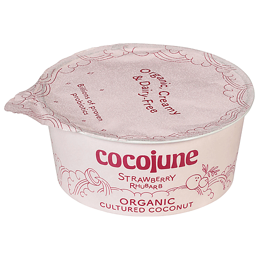 Cocojune Cultured Coconut, Organic, Strawberry Rhubarb 4 Oz