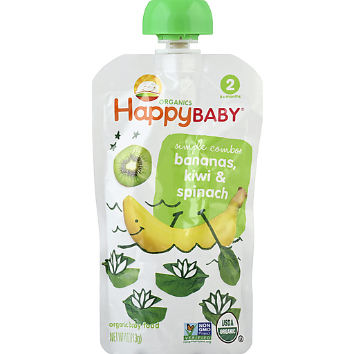 Happy Baby Organic Food Stage 2 Bananas Kiwi & Spinach