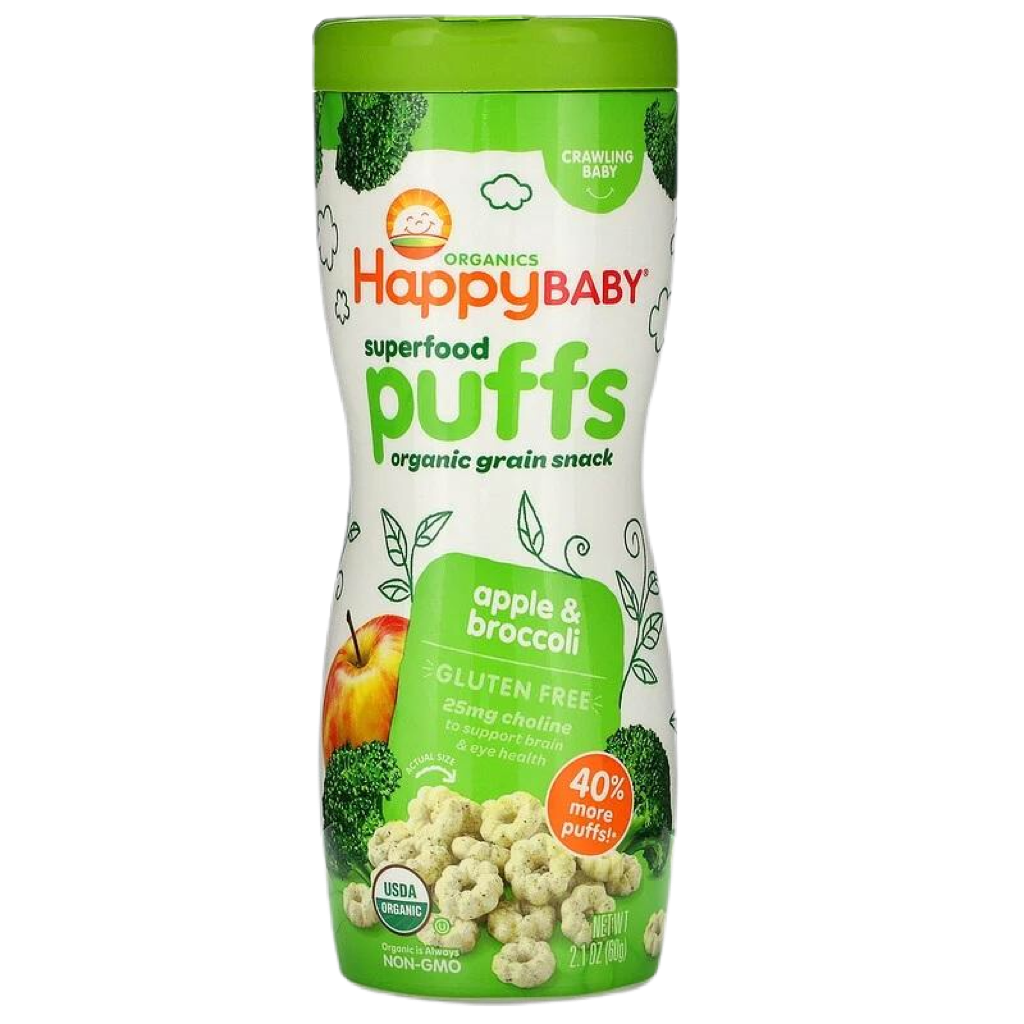 HappyBaby Organics Puffs, Sweet Potato & Carrot, Crawling