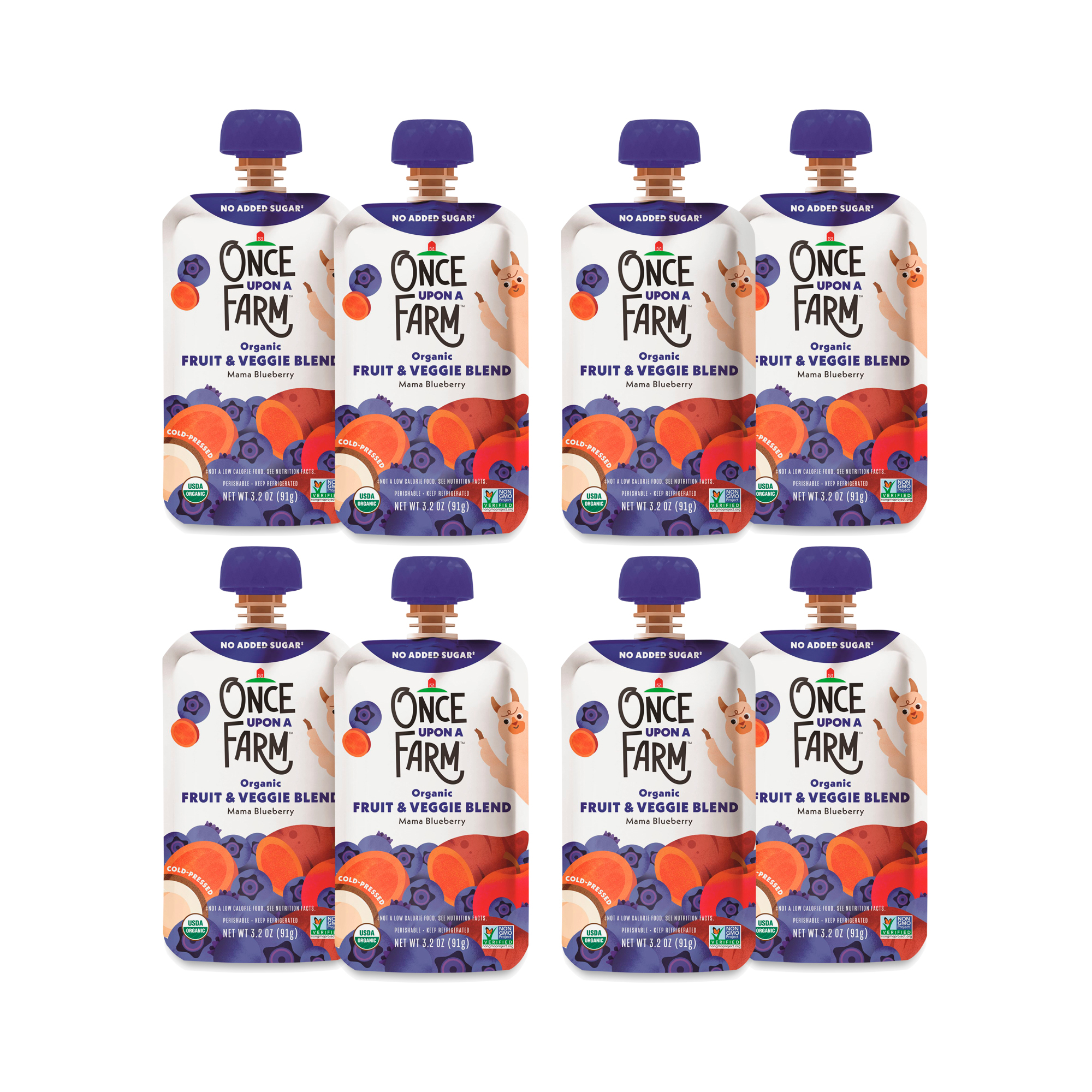 Once Upon a Farm Organic Mama Blueberry Fruit & Veggie Blend, 3.2 Oz