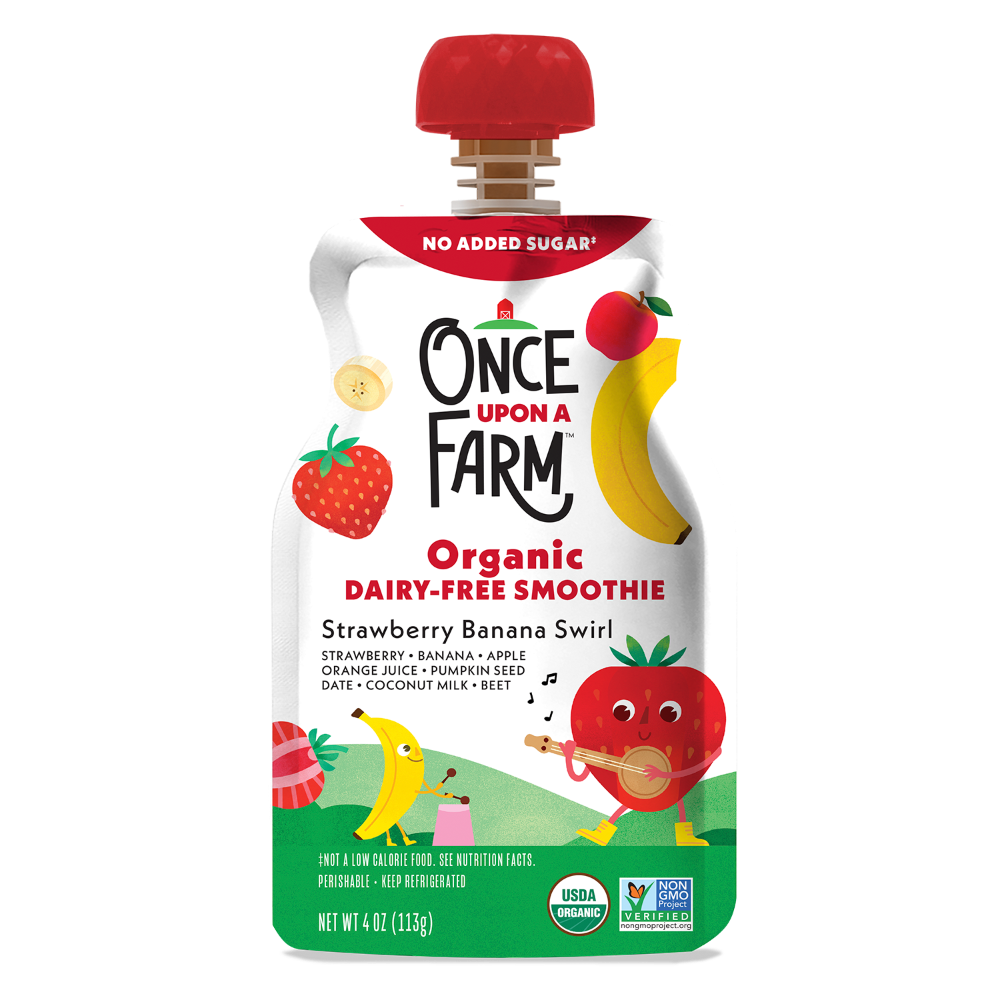 Once Upon a Farm Organic Strawberry Banana Swirl Super Smoothie