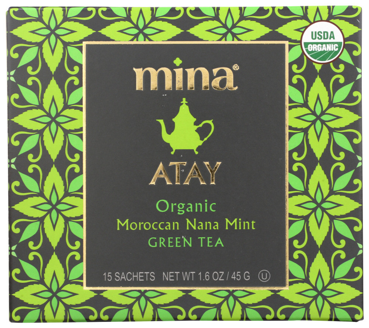 Mina Atay Organic Moroccan Nana Mint Green Tea Sachets