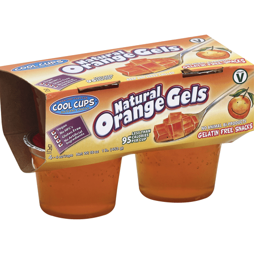 Cool Cups Gelatin Free Snacks, Natural Orange Gels