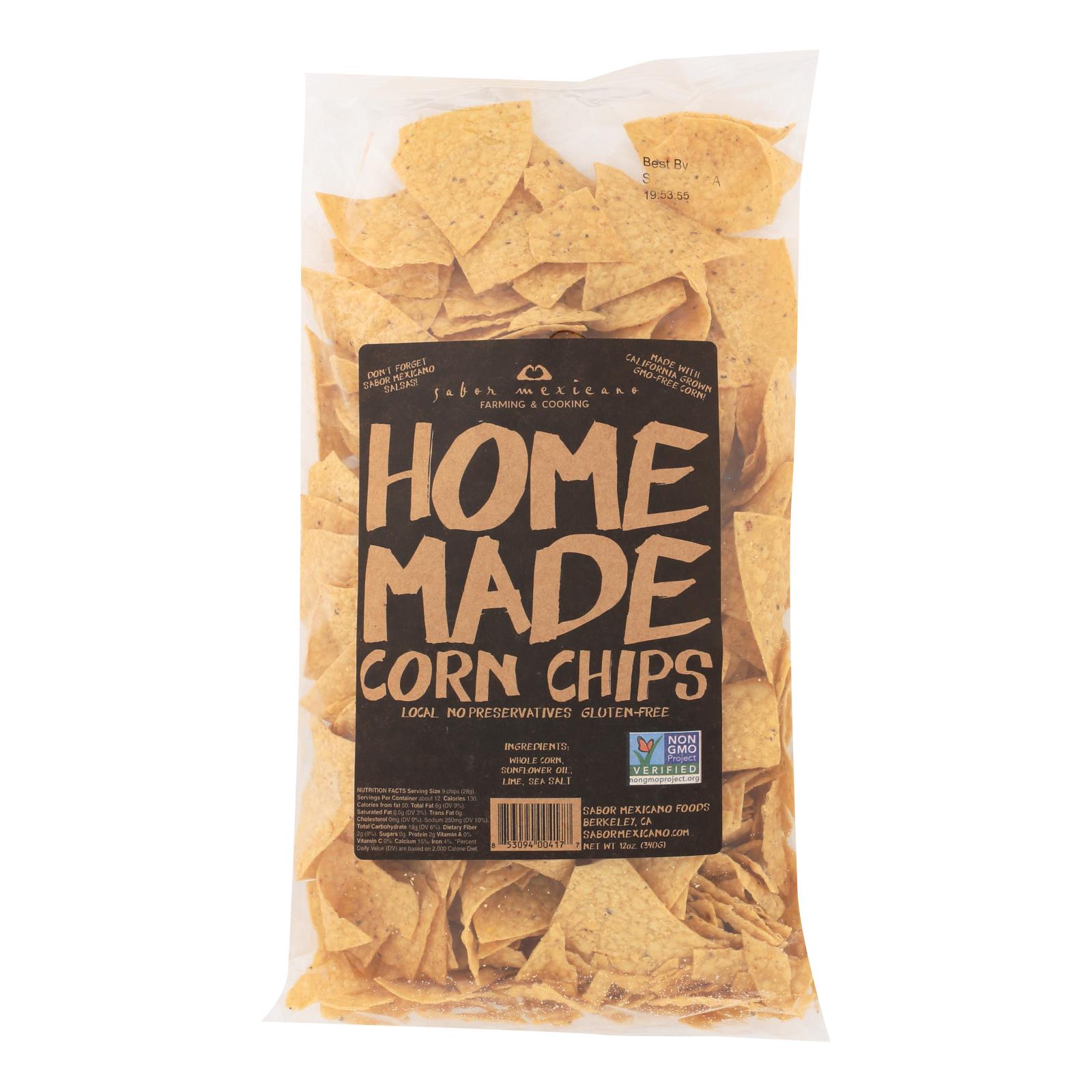 Sabor Mexicano Chips Corn Homemade Original, 12 Oz