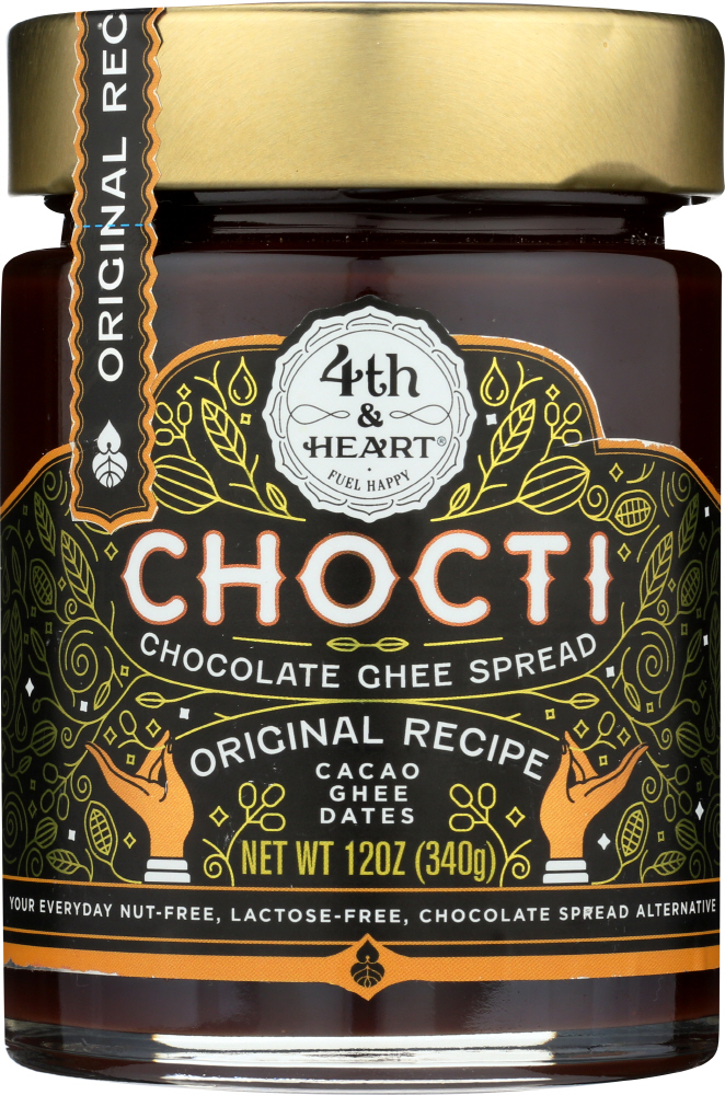 4Th & Heart Chocti Chocolate Ghee Spread, Original Recipe, 12 Oz (340 G)