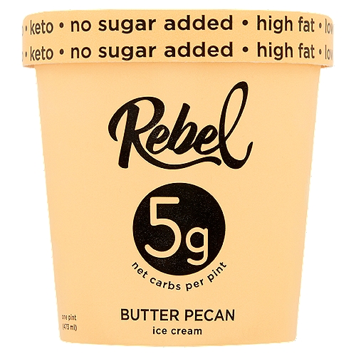Rebel Ice Cream, Butter Pecan 1 Pt