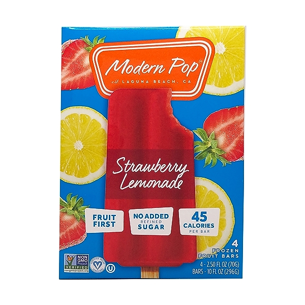Modern Pop Fruit Bars, Strawberry Lemonade, Frozen