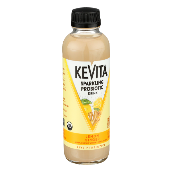 KeVita Sparkling Drink, Lemon Ginger, Probiotic Refresher 15.2 Fl Oz